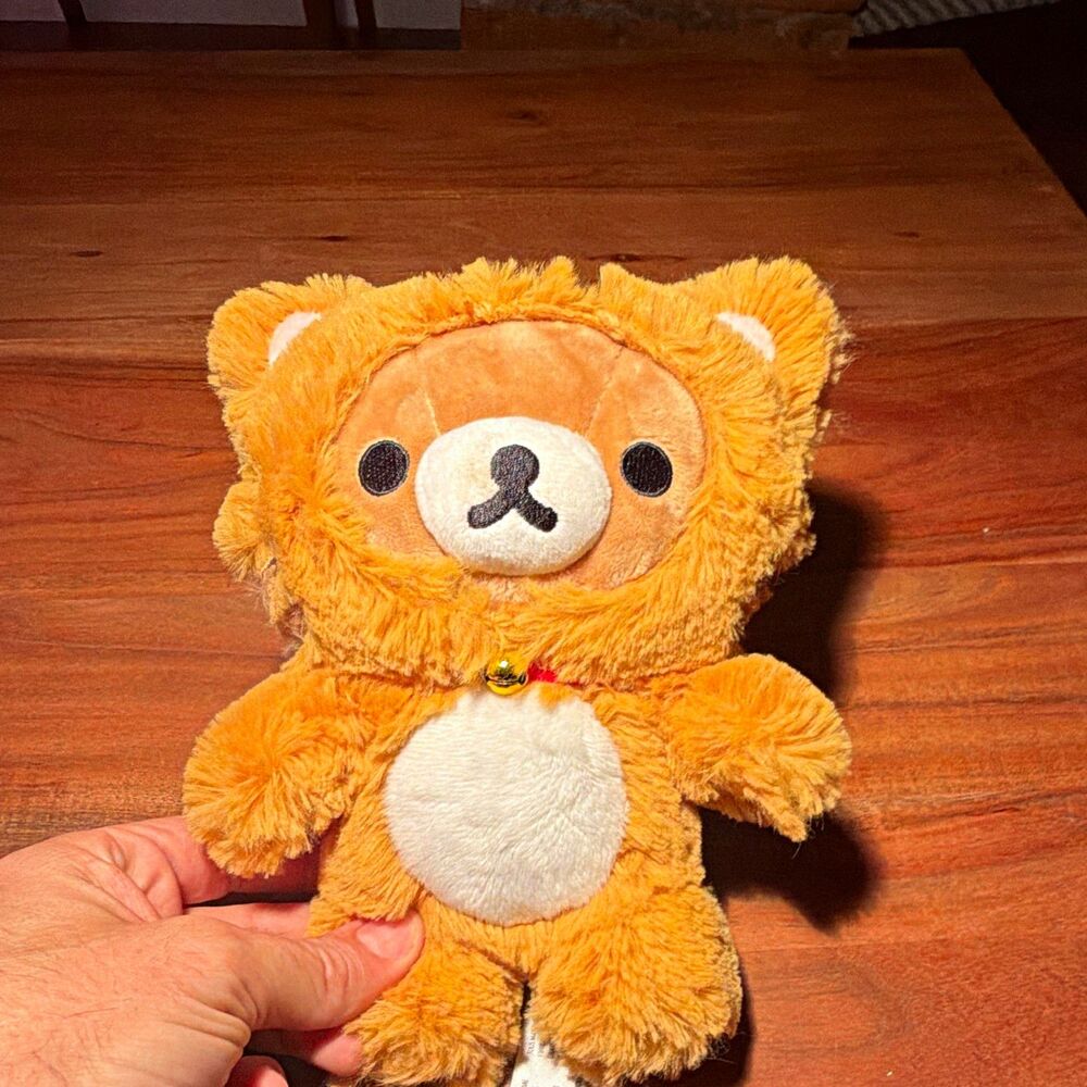 San-X Rilakkuma Bear Plush Bell Red Ribbon Washable 2026